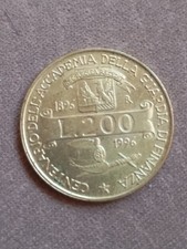 Moneta Da 200 Lire Centenario Dell'accademia Della Guardia Di Finanza 1896 1996