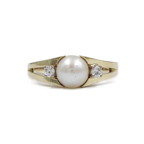 Anello con perla diamanti - anello,