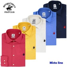 Camicia uomo misto lino manica