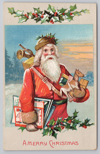 Cartolina 1910 babbo natale - cartolina,