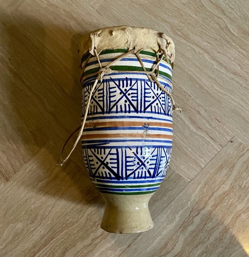 Bongo africano ceramica pelle - ceramica,