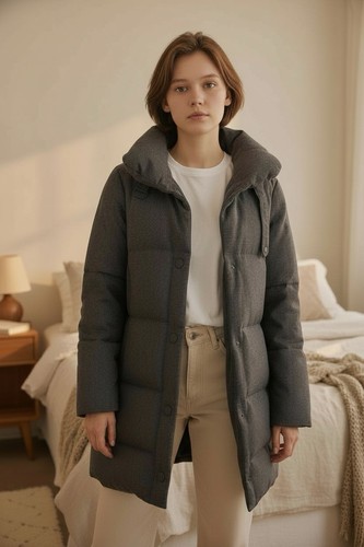 Piumino lungo donna 100 - 100%, piuma
