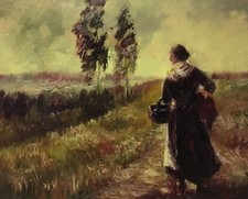 🌈Antico dipinto olio su