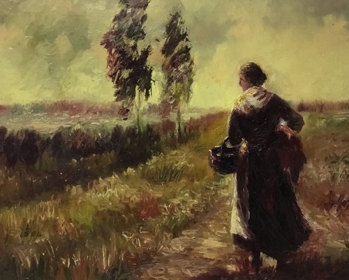 🌈Antico dipinto olio su