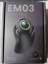 EM03 Wireless Trackball Mouse with RGB Finger-Operated Control Gaming Profession