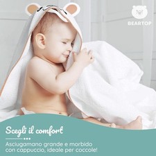 Accappatoio cappuccio Neonato 0-12 mesi Asciugamano Neonati neonata orso bambù