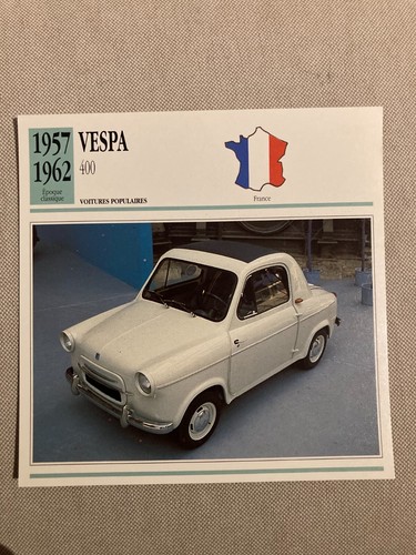 Carte fiche auto vespa 400 - carte,