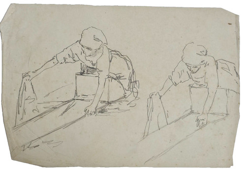 Antico disegno dipinto matita - dipinto,