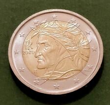 MONETA 2 EURO COMMEMORATIVI DANTE ALIGHIERI 2020  FDC MAI CIRCOLATA DA ROTOLINO