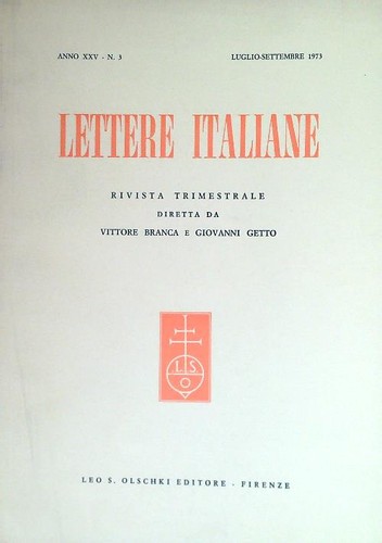 Lettere italiane anno xxv - italiane,