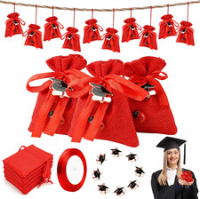 30Pz Bomboniere Laurea Portaconfetti,Rosso Sacchetti Portaconfetti Laurea Con 30