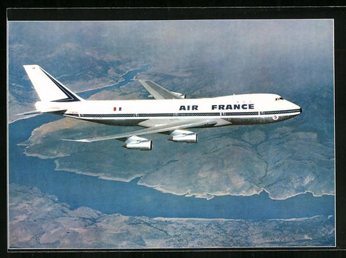 Cartolina aereo boeing 747 nel - boeing,