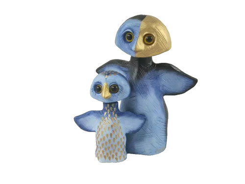 Porcellana coppia gufi - coppia, ludwig