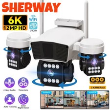 Telecamera IP 3 obiettivi PTZ esterno 6K HD 3CH WiFi sicurezza tracciamento automatico wireless CCTV