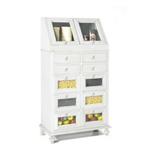 DISPENSA MULTIUSO MADIA PER CUCINA ARTE POVERA BIANCO OPACO SHABBY CHIC CLASSICO