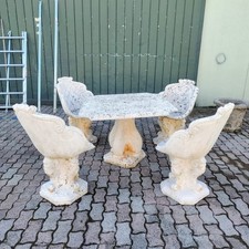 Set da giardino in cemento anni 20 tavolo e 4 poltrone