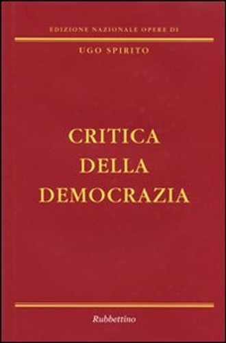 Libro ugo spirito critica - libro,