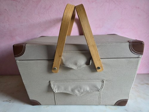 Cestino picnic vimini tessuto - cestino,