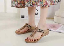 sandali ciabatte sabot bassi beige strass infradito slipon pelle sintetica 1520