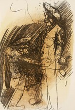  Carlo MATTIOLI "Carrà e Longhi" , 1964 litografia originale firmata