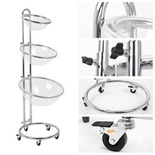 BANCARELLA MOBILE CARRELLATA CON RUOTE 3 CESTONI ESPOSITORE IN METALLO DA PAVIME