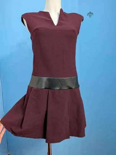 Vestito corto bordeaux - , con