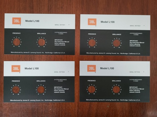 Paio etichette jbl - un, l100