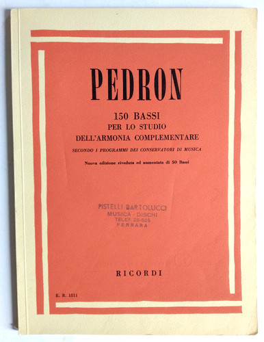 Spartito pedron 150 - spartito, bassi