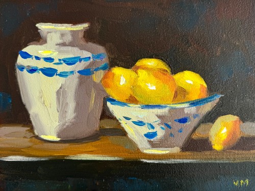 Dipinto olio originale - , limoni
