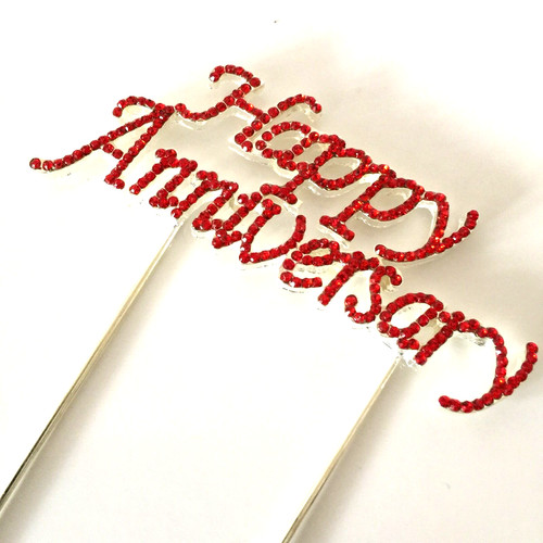 Happy anniversary cake pick - happy,