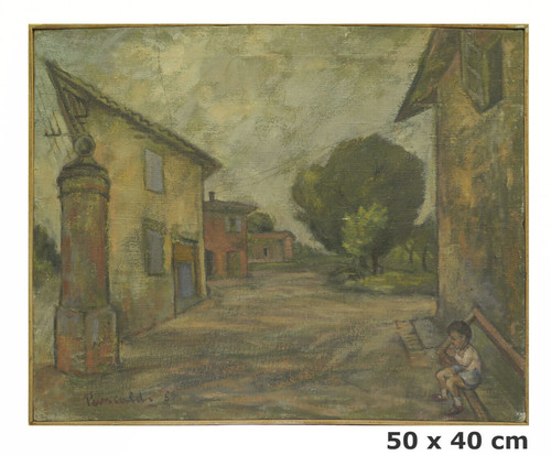Dipinto olio veduta paese - dipinto,