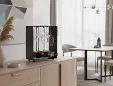 Cantinetta da vino portabottiglie per vino e portabicchieri in metallo