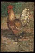 Rooster chicken coop painted