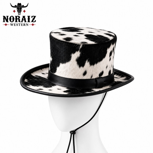 Cappello nero bianco pelle - , di