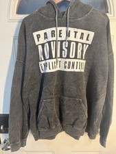 Felpa con cappuccio uomo 2X grigia Parental Advisory accogliente felpa in pile grigio erica