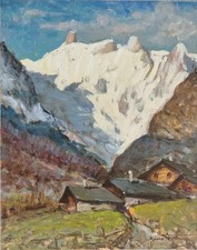 Mario Fumia (Torino 1931-2013)."Baite a Courmayeur", Monte Bianco, Valle d'Aosta