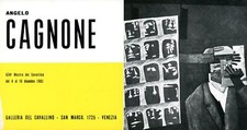 Angelo Cagnone. Plaquette della mostra. Galleria del Cavallino 1965