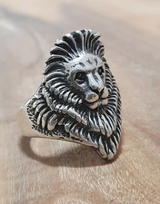 ANELLO ARGENTO 925 UOMO SIGILLO SOLITARIO leone 
