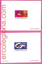 ak1417 - SPAGNA - set 3 PROVE DI LUSSO - 1992 GIOCHI OLIMPICI tiro TABLE TENNIS