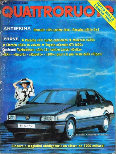 Quattroruote 390 1988 porsche - quattroruote,