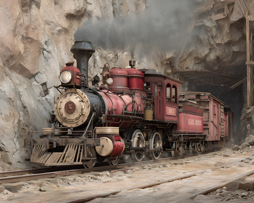 Locomotiva vapore rossa - a,