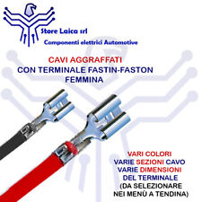 20 Cm CAVI AUTOMOTIVE CRIMPATI CON CAPICORDA FASTON 6,3 AUTO MOTO NAUTICA 5 PZ