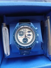 OMEGA X Swatch Mission to Neptune 42mm Cassa Blu in Bioceramica, Cinturino Nero