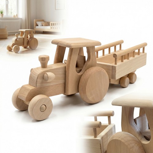 Trattore legno con - in,