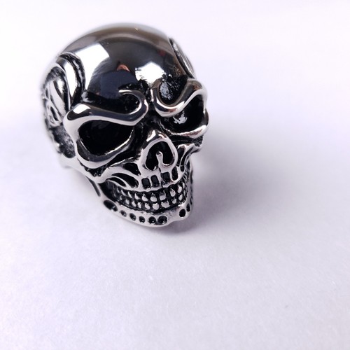 Anello uomo teschio - , acciaio