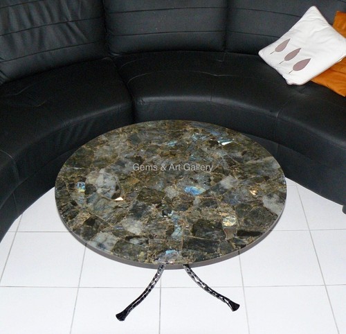 Tavolo rotondo labradorite - rotondo, in