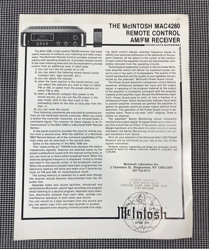 Mcintosh mac4280 telecomando - mcintosh,