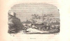 PONTEVICO panorama Brescia STAMPA ANTICA del 1858 Antique print