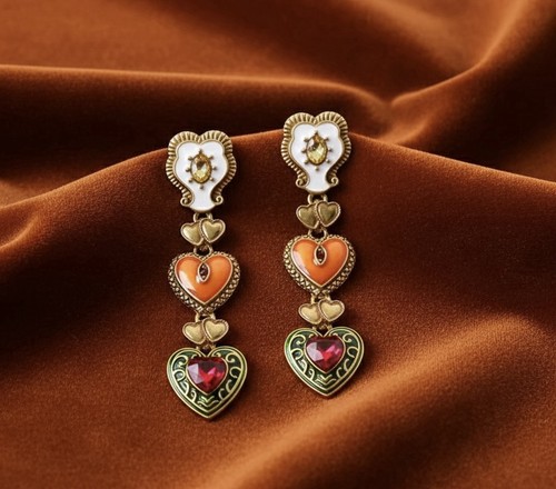 Orecchini cuore medievale