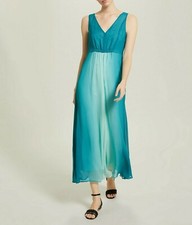 Abito lungo color petrolio